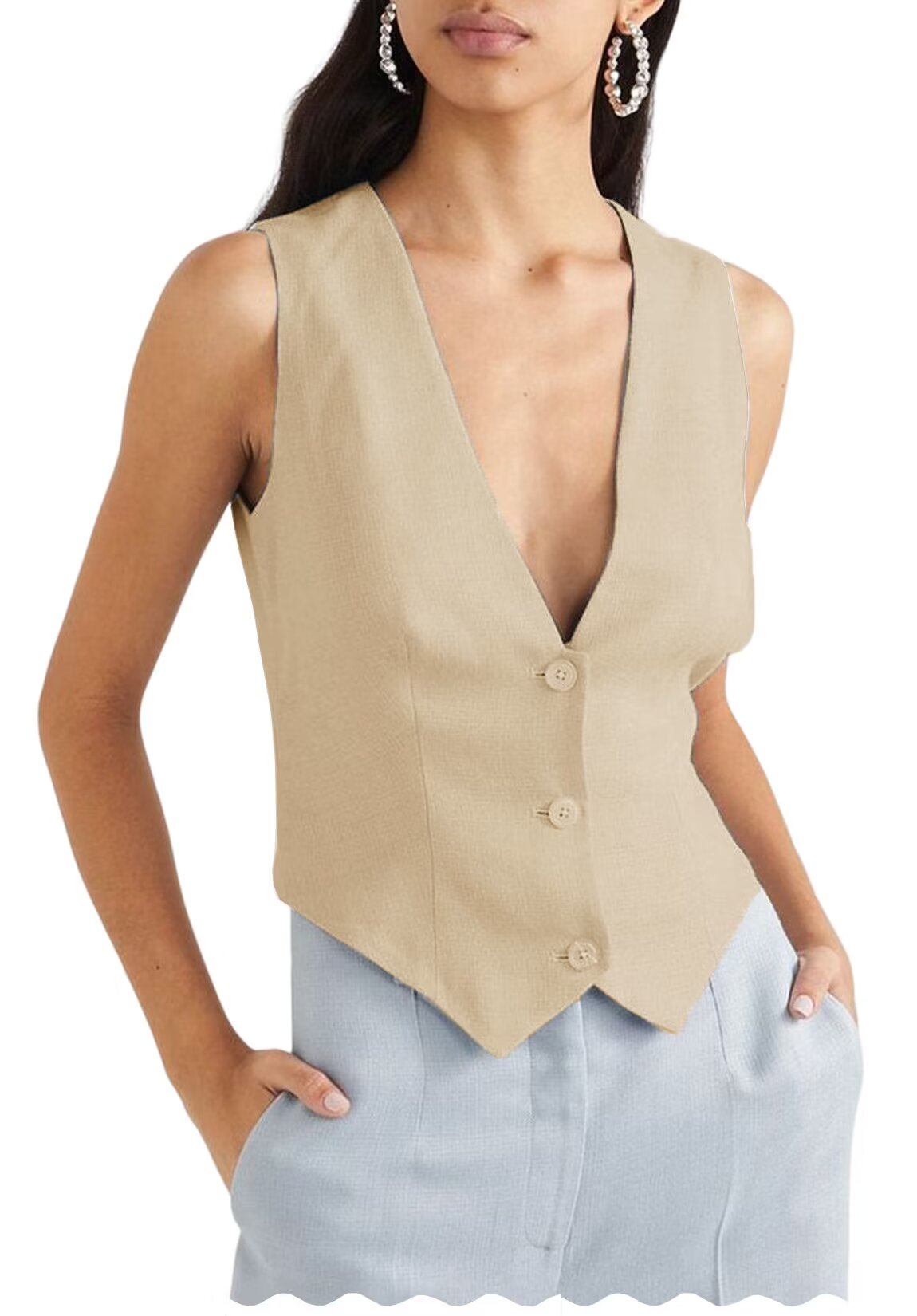 Women's khaki vest 