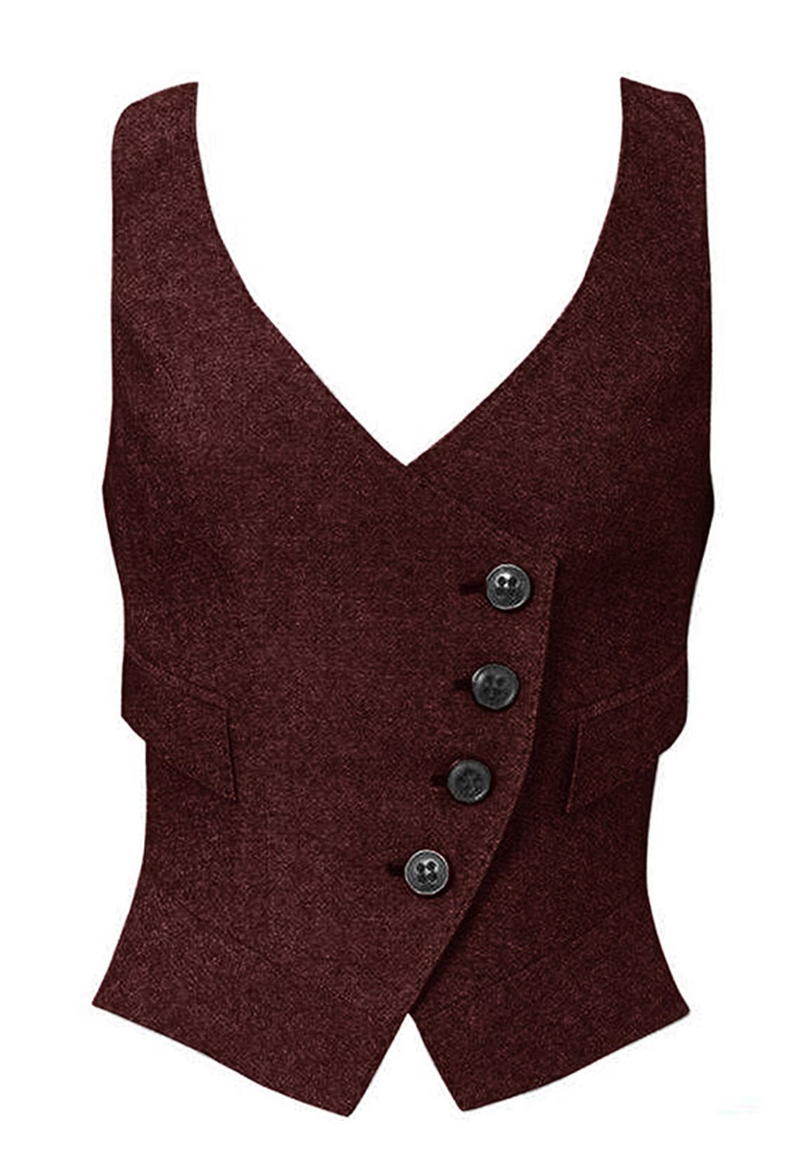 Women's red tweed vest 