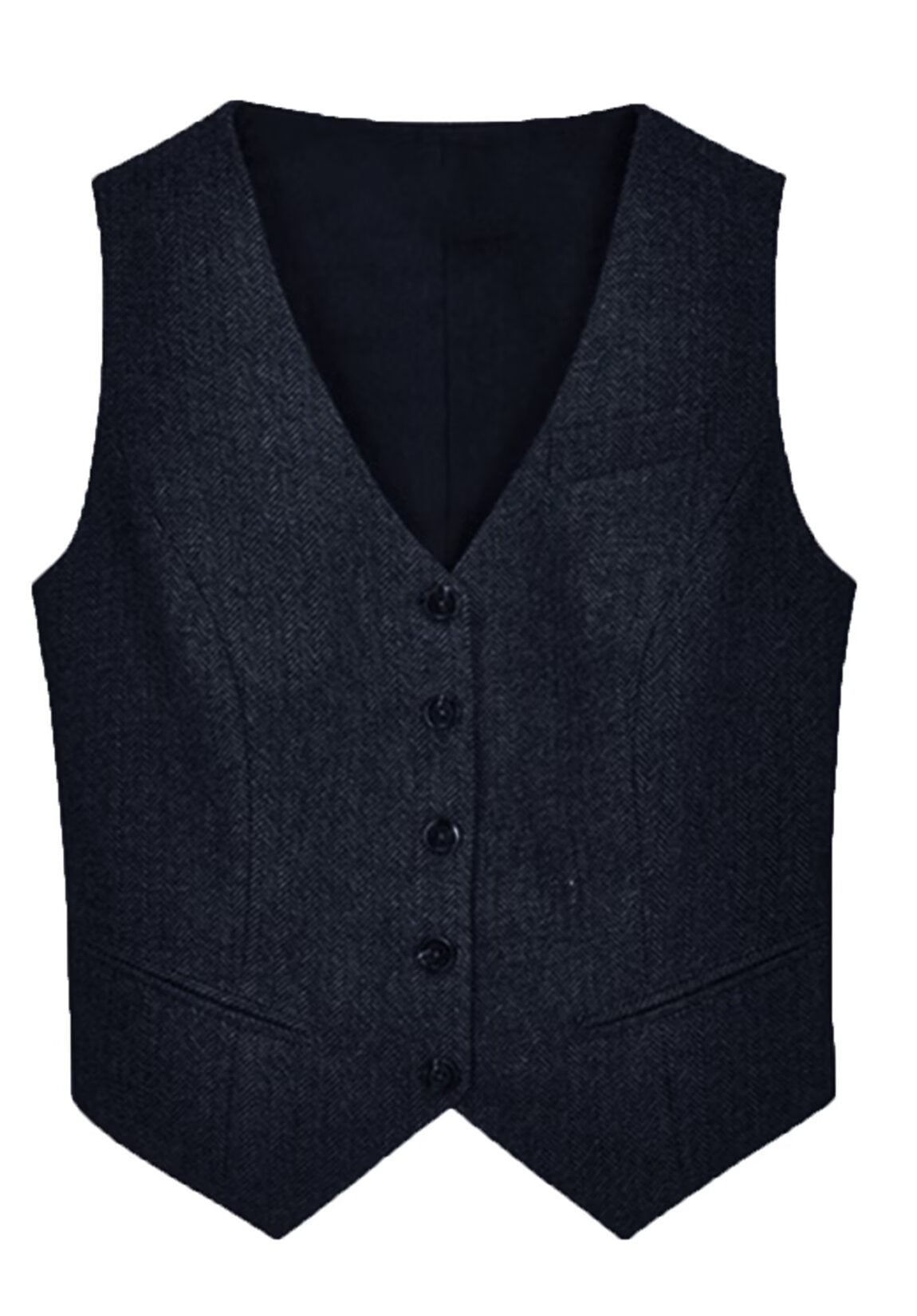 Women's navy tweed vest 