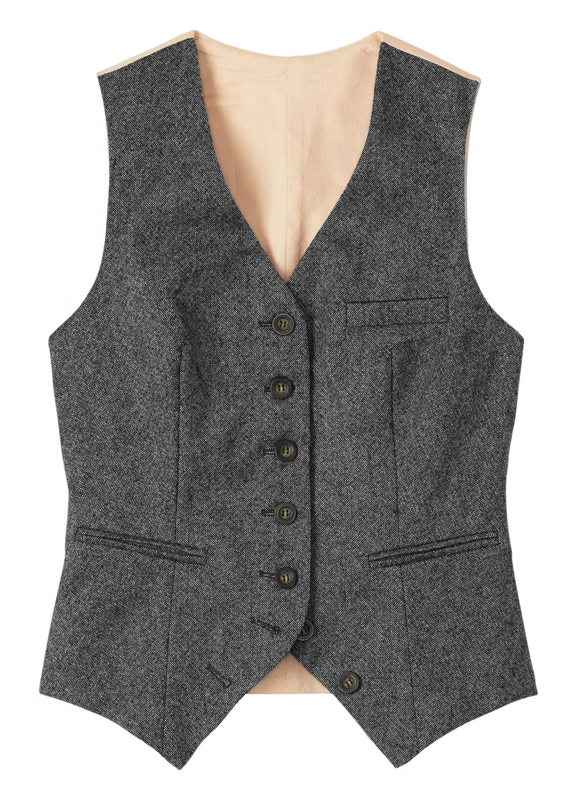Women's gray tweed vest 