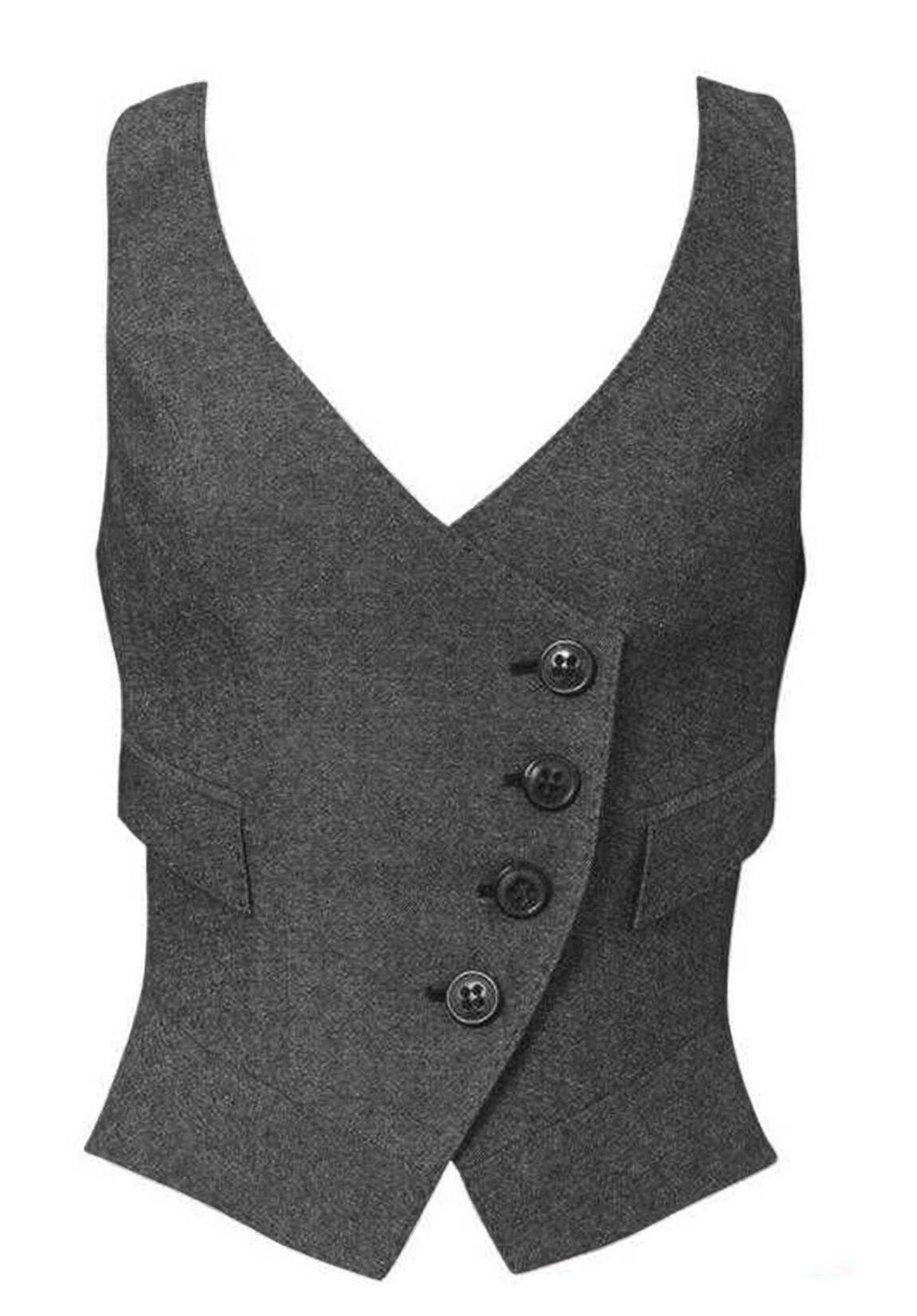 Women's gray tweed vest 