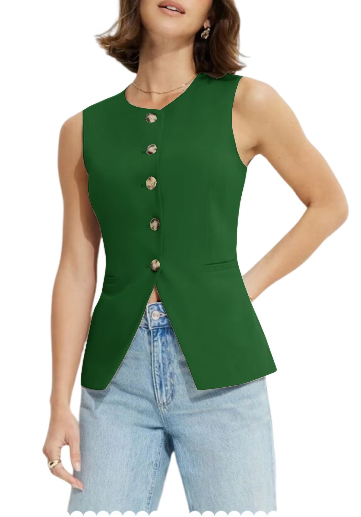 Women's green vest 