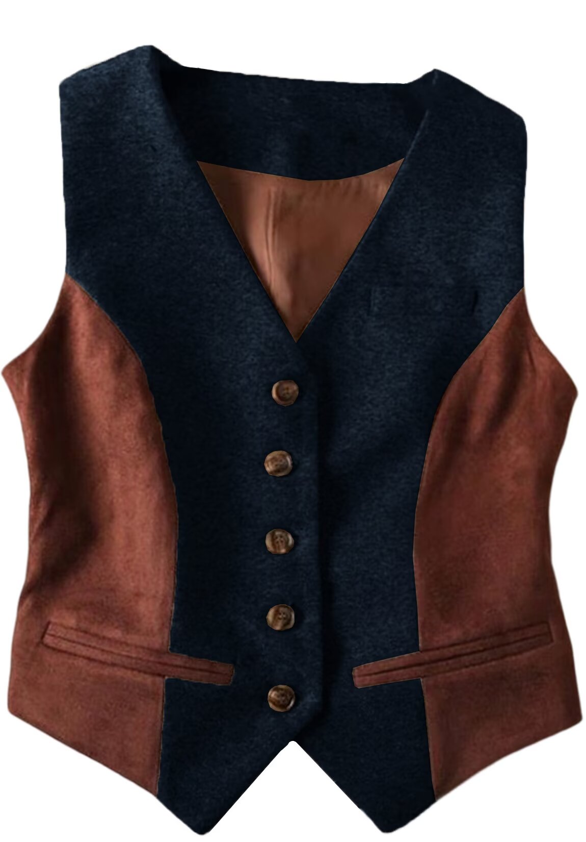 Women's navy tweed vest 