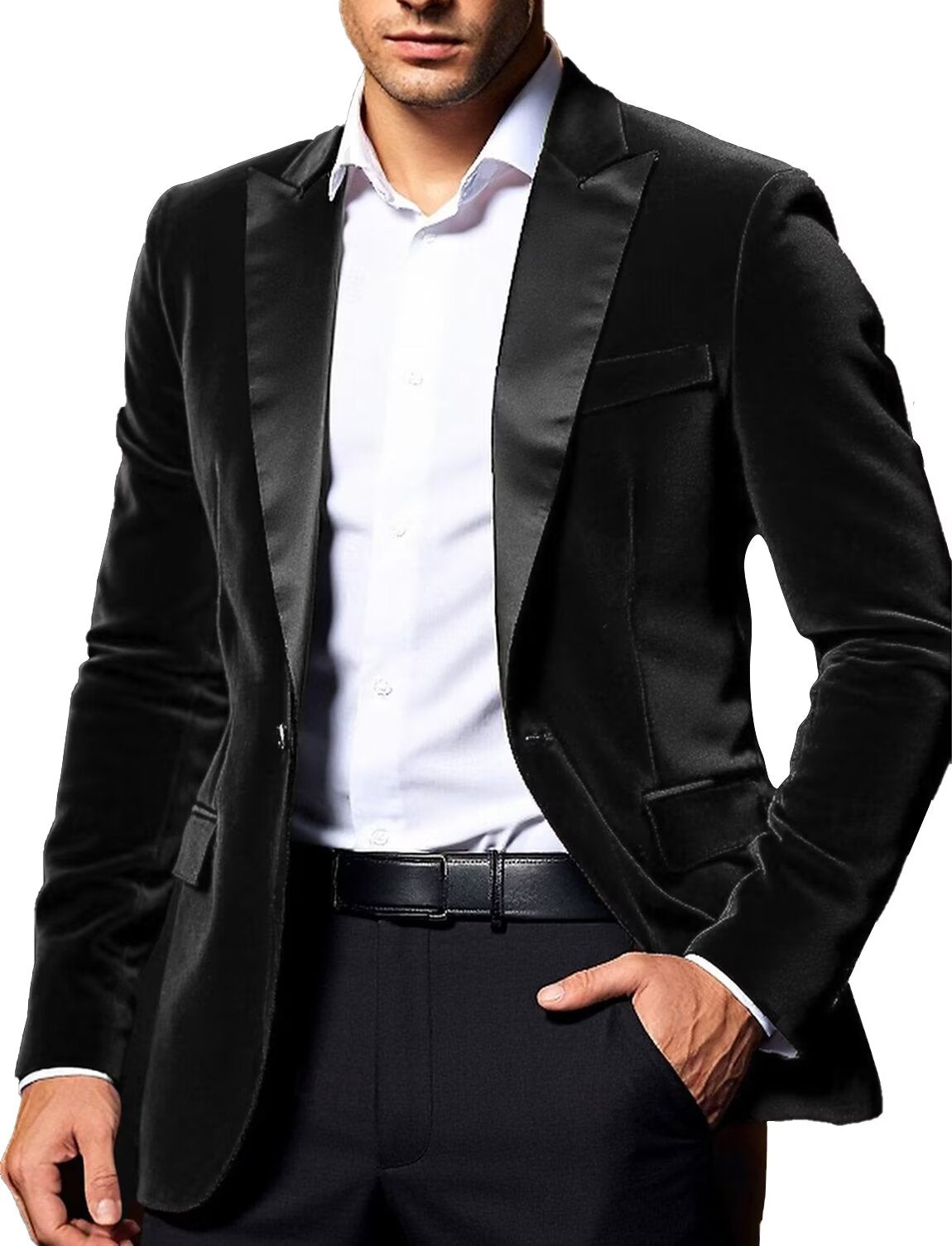 Men's black velvet jacket