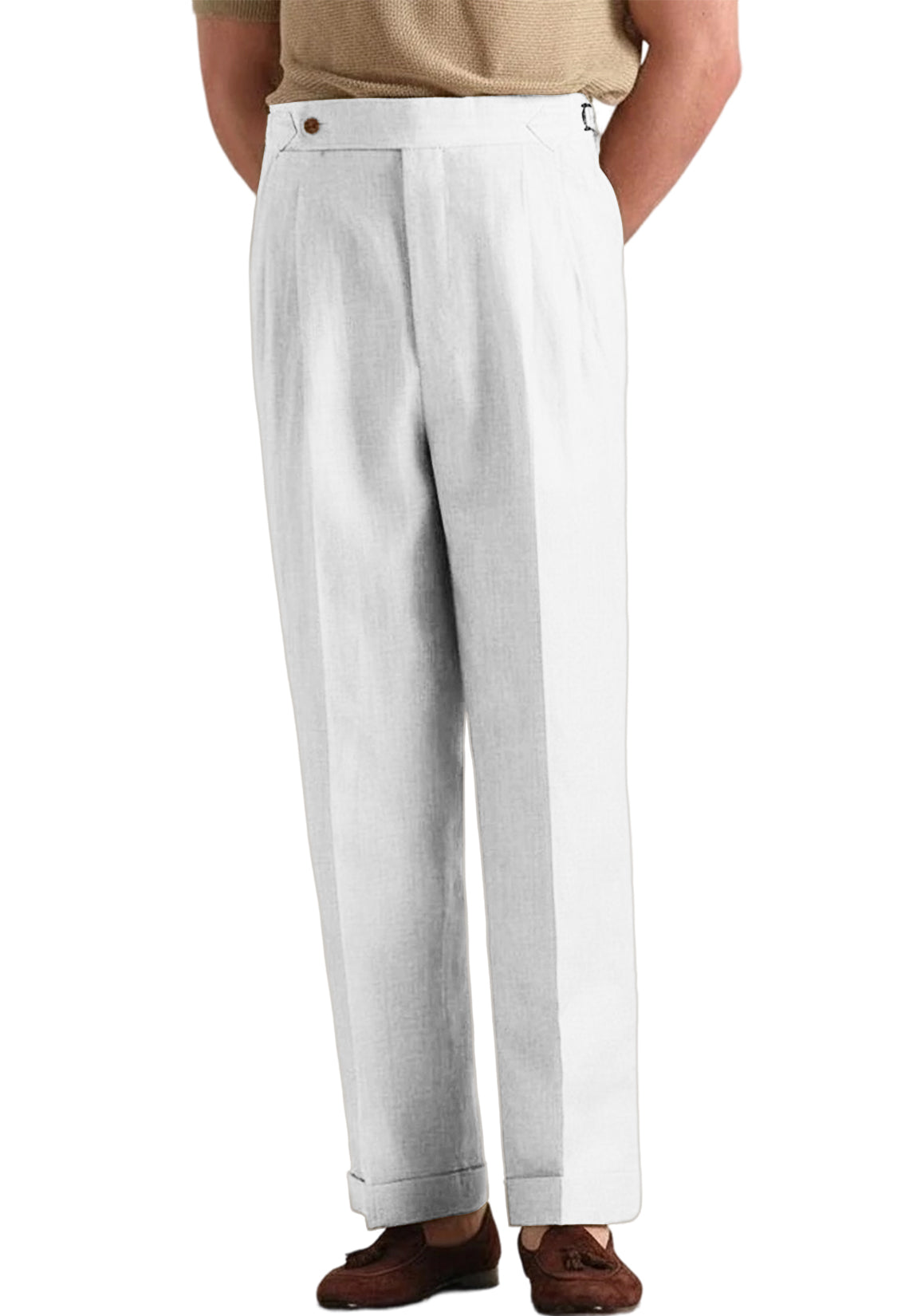 Men Linen Pants White