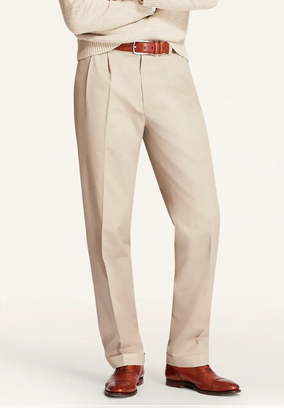 men khaki dress pants side view slim fit