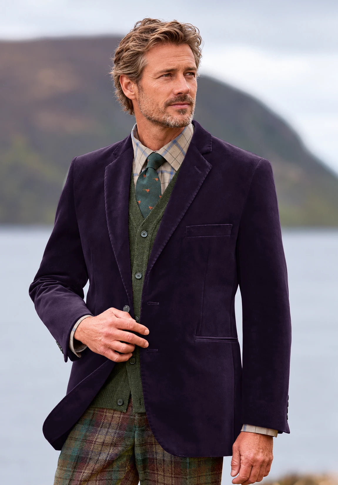Men's Purple velvet jacket