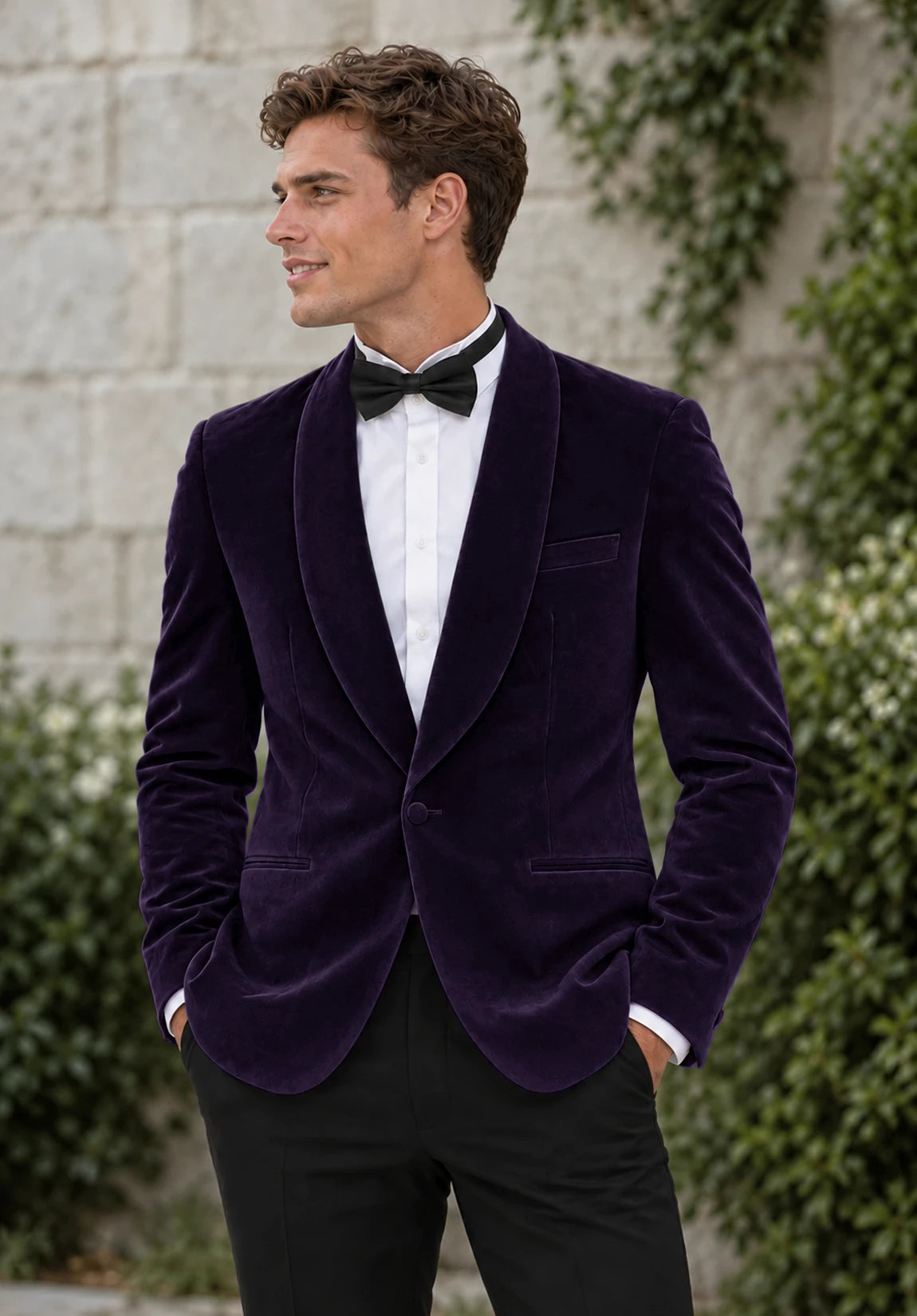 Men's Purple velvet jacket