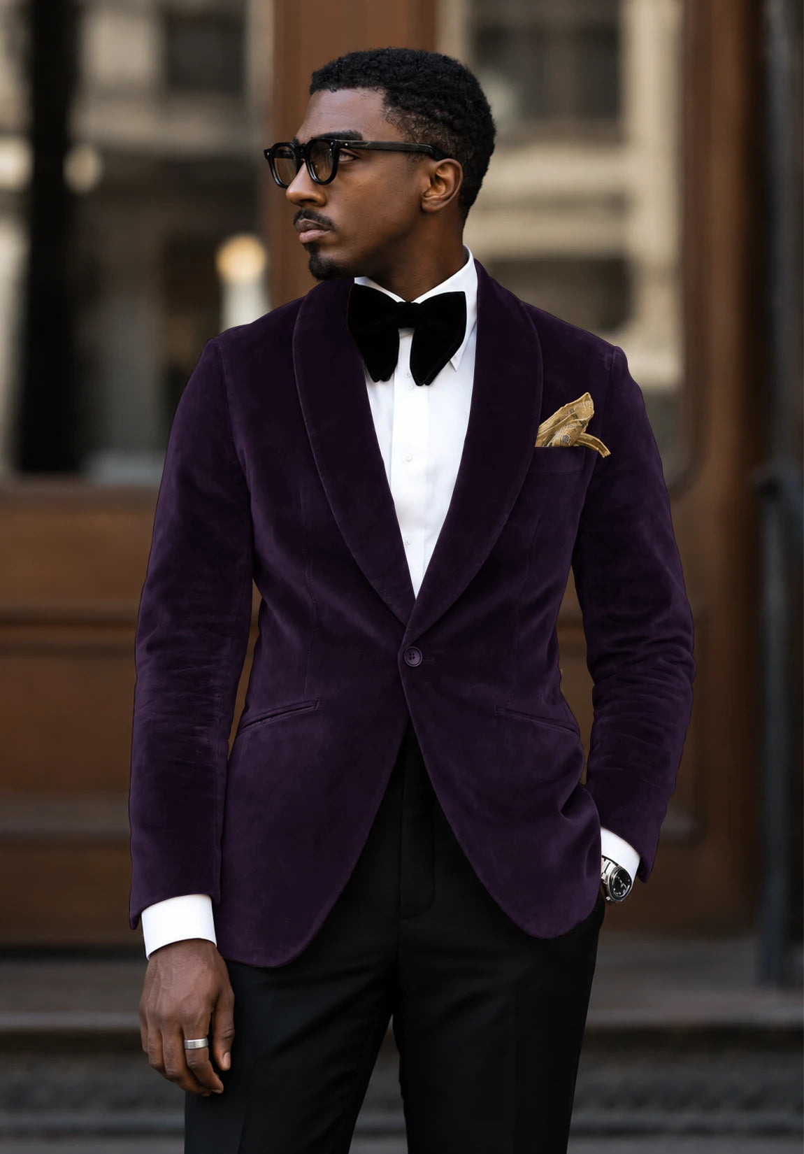 Men's Purple velvet jacket