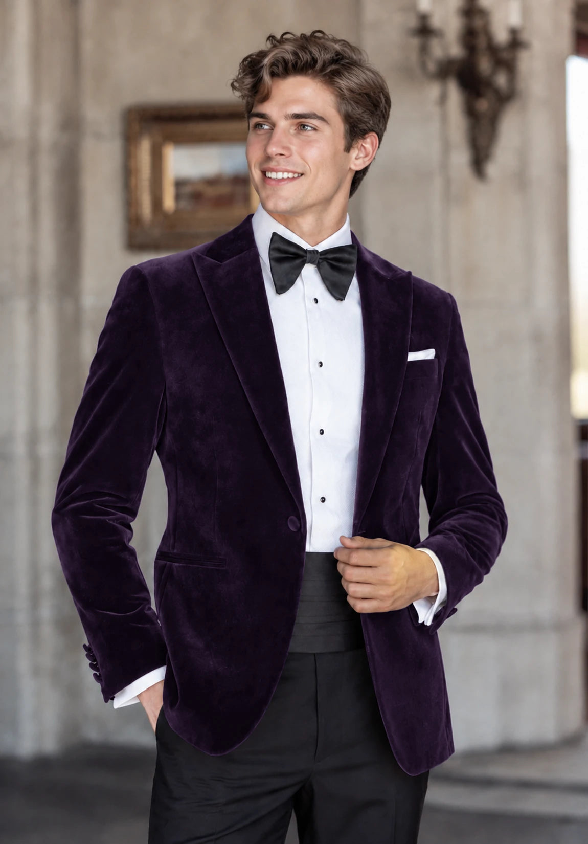 Men's Purple velvet jacket