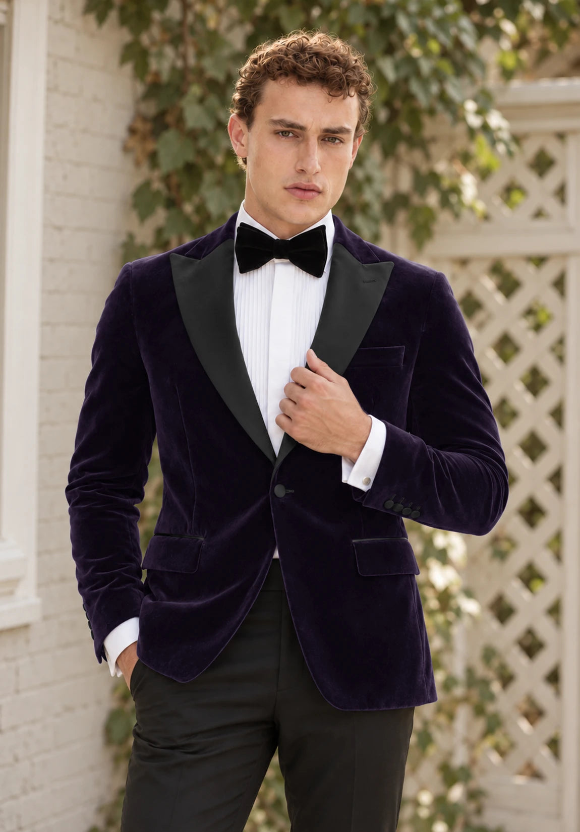 Men's Purple velvet jacket