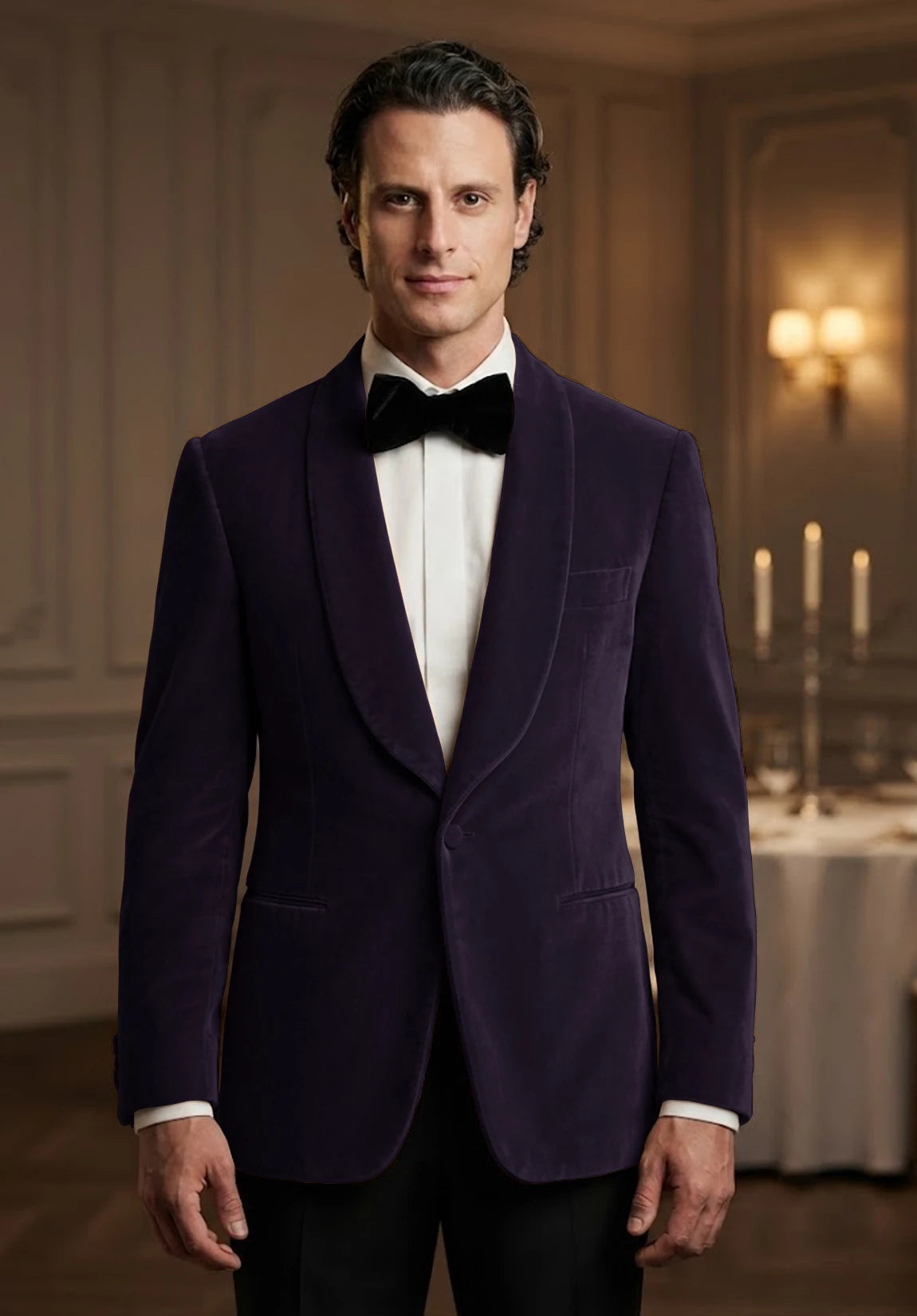 Men's purple velvet jacket