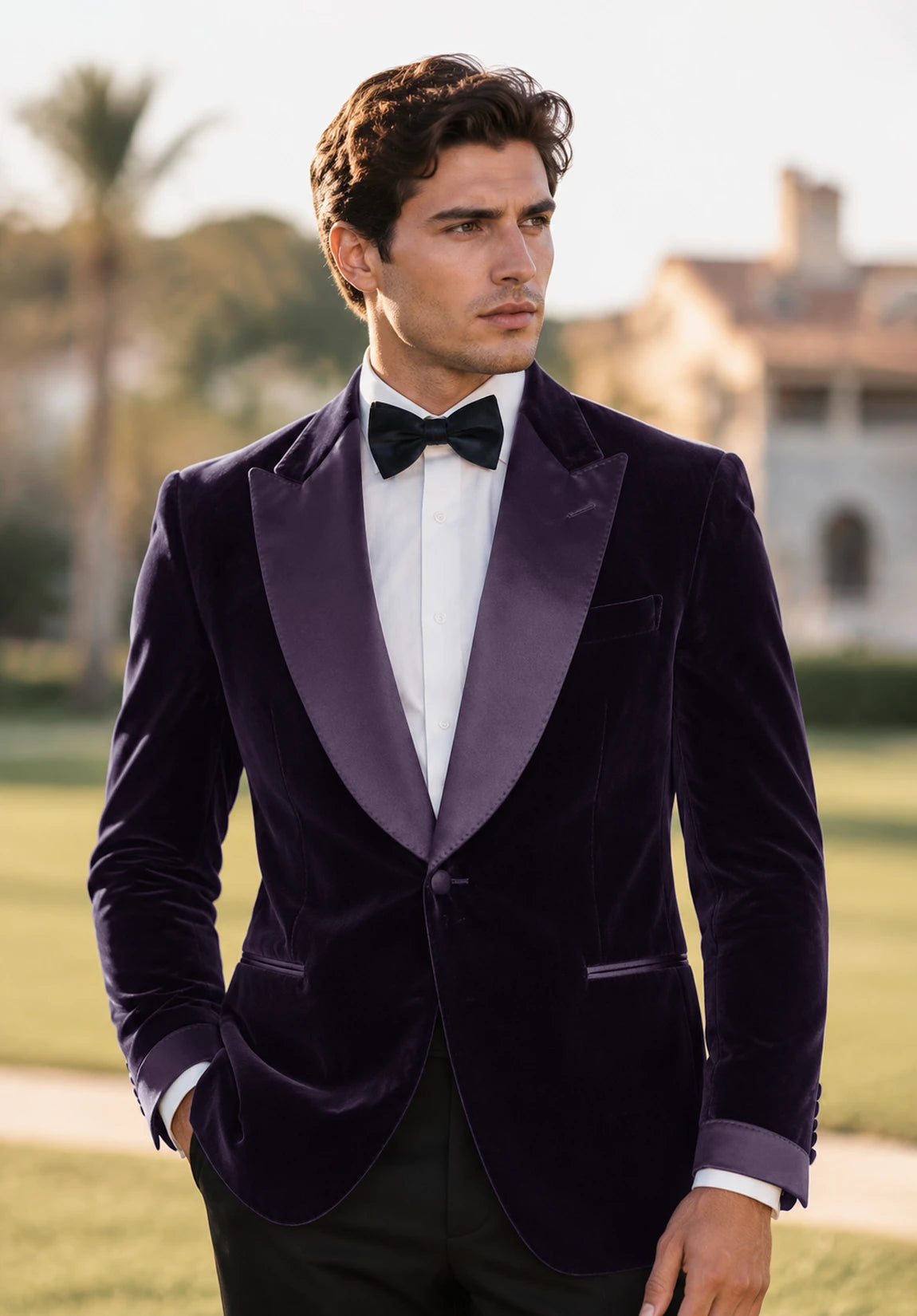 Men's Purple velvet jacket