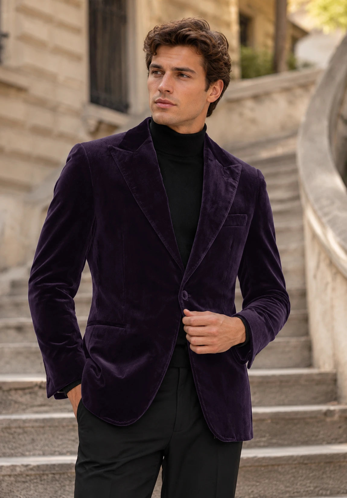 Men's Purple velvet jacket