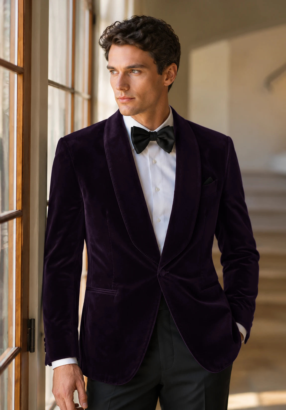 Men's Purple velvet jacket