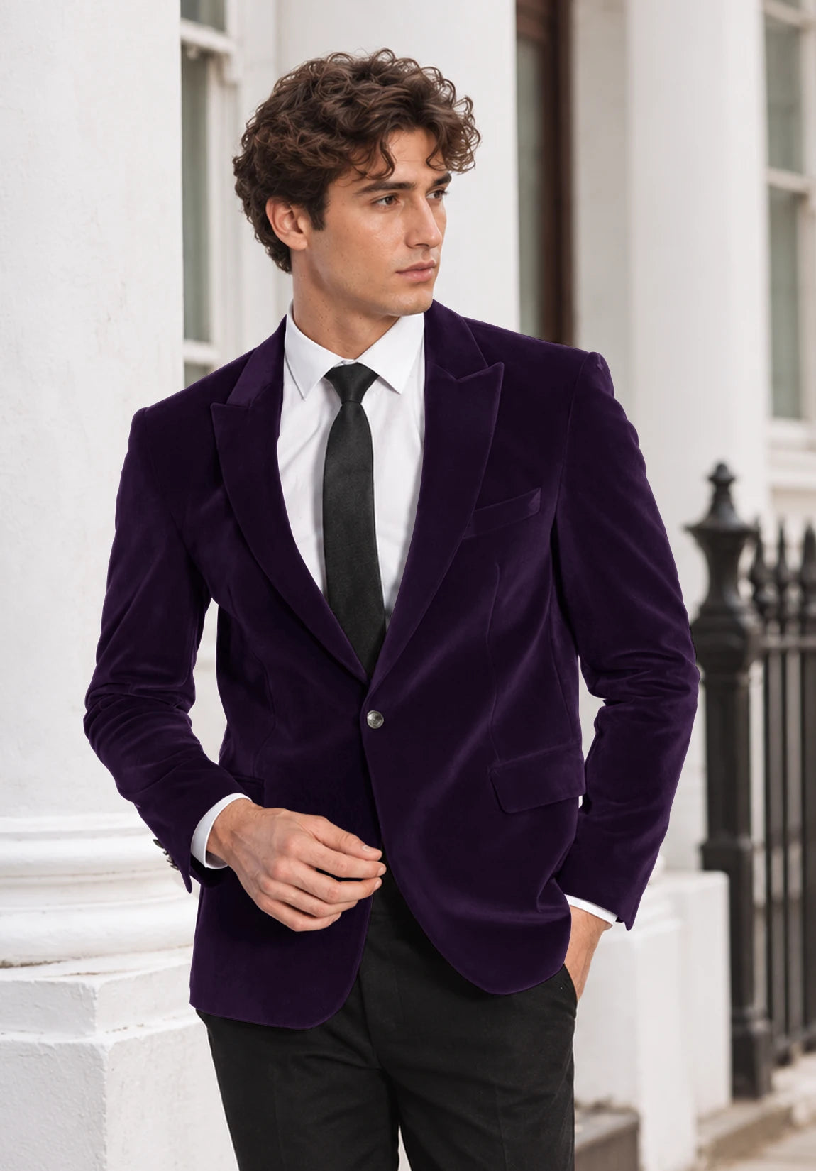 Men's Purple velvet jacket