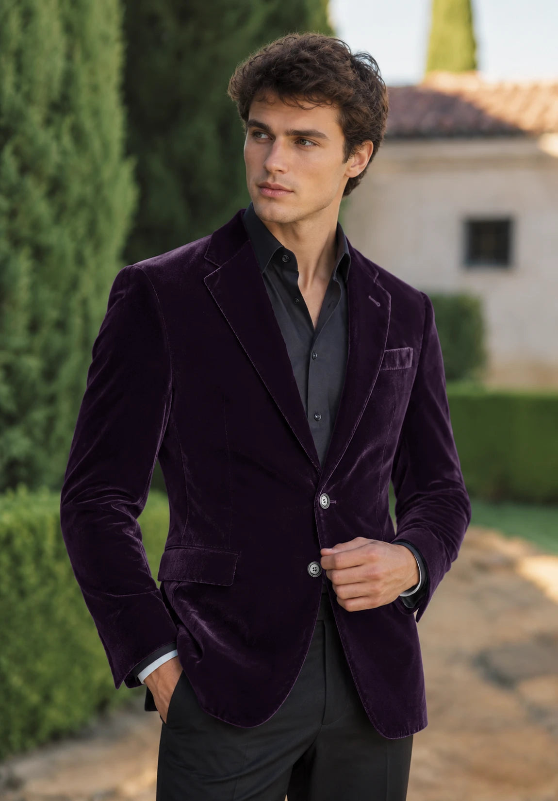 Men's Purple velvet jacket