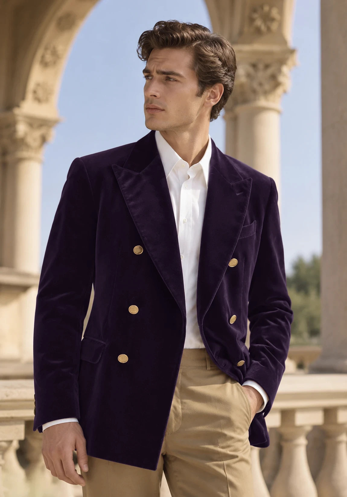 Men's Purple velvet jacket