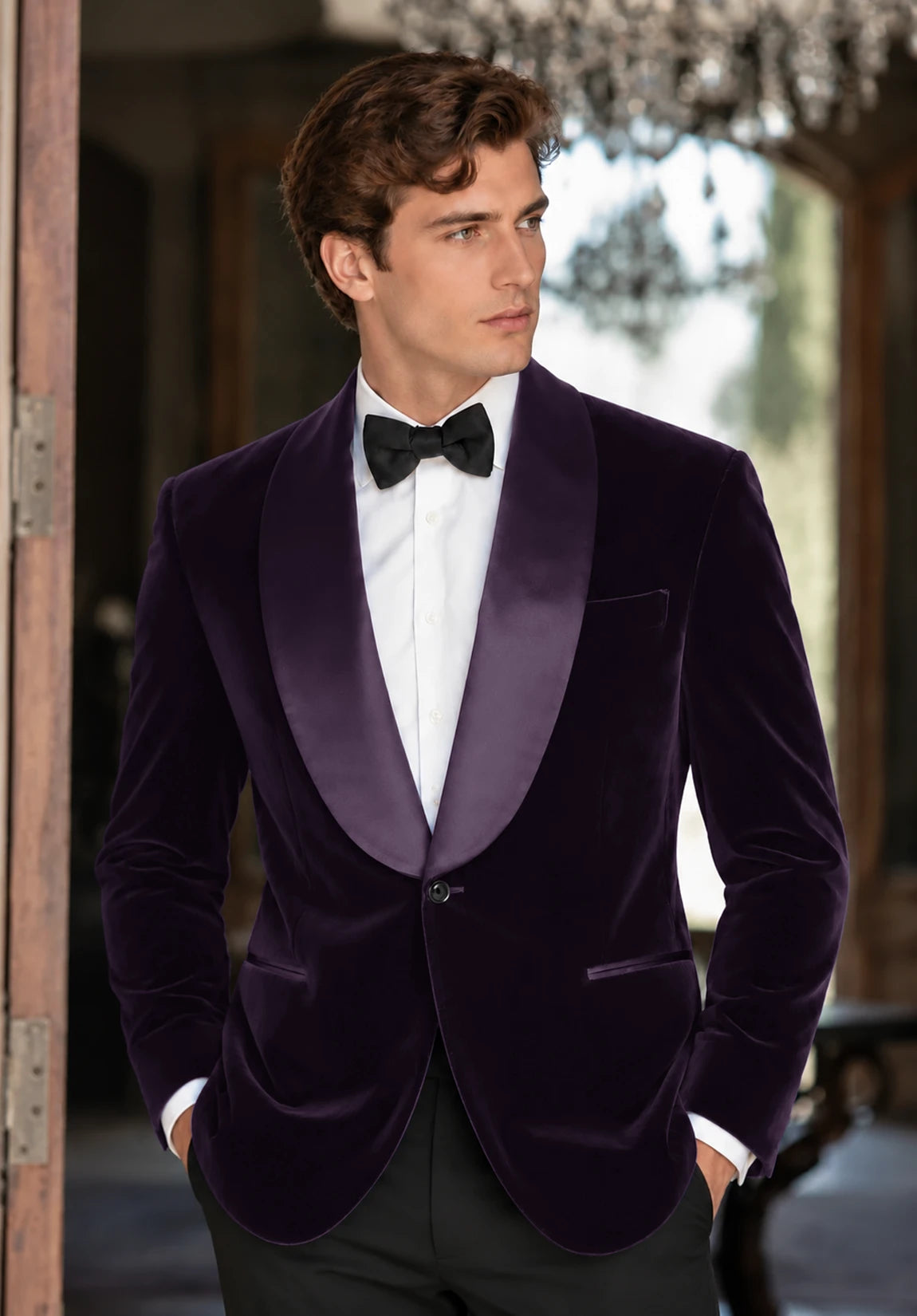 Men's Purple velvet jacket