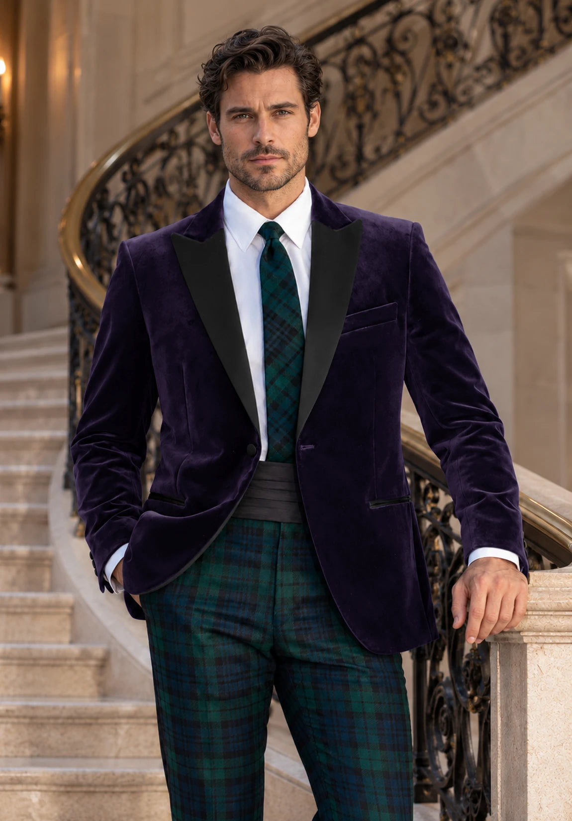 Men's Purple velvet jacket