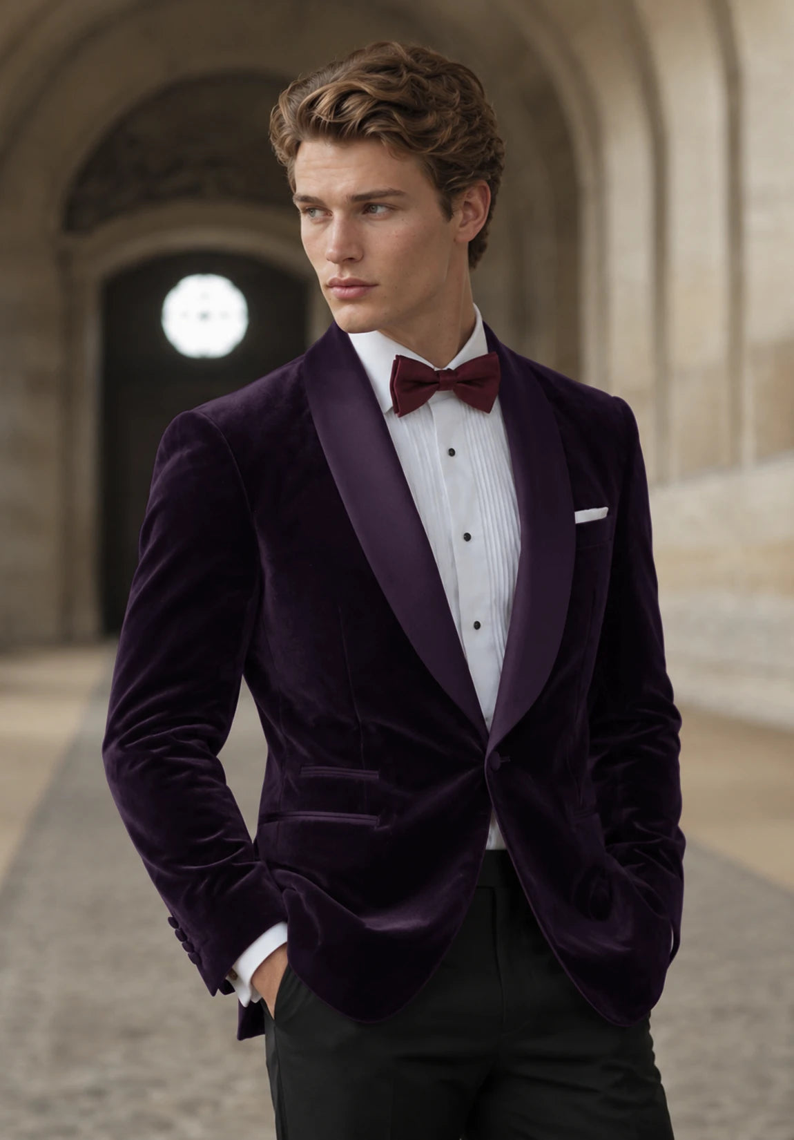 Men's Purple velvet jacket