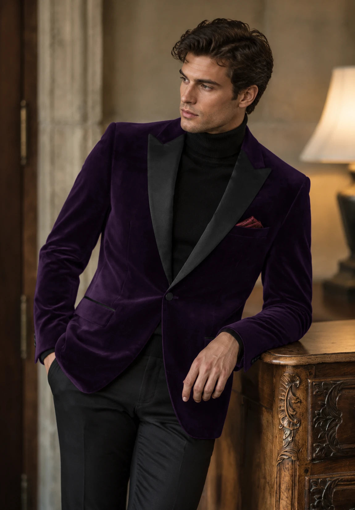 Men's Purple velvet jacket