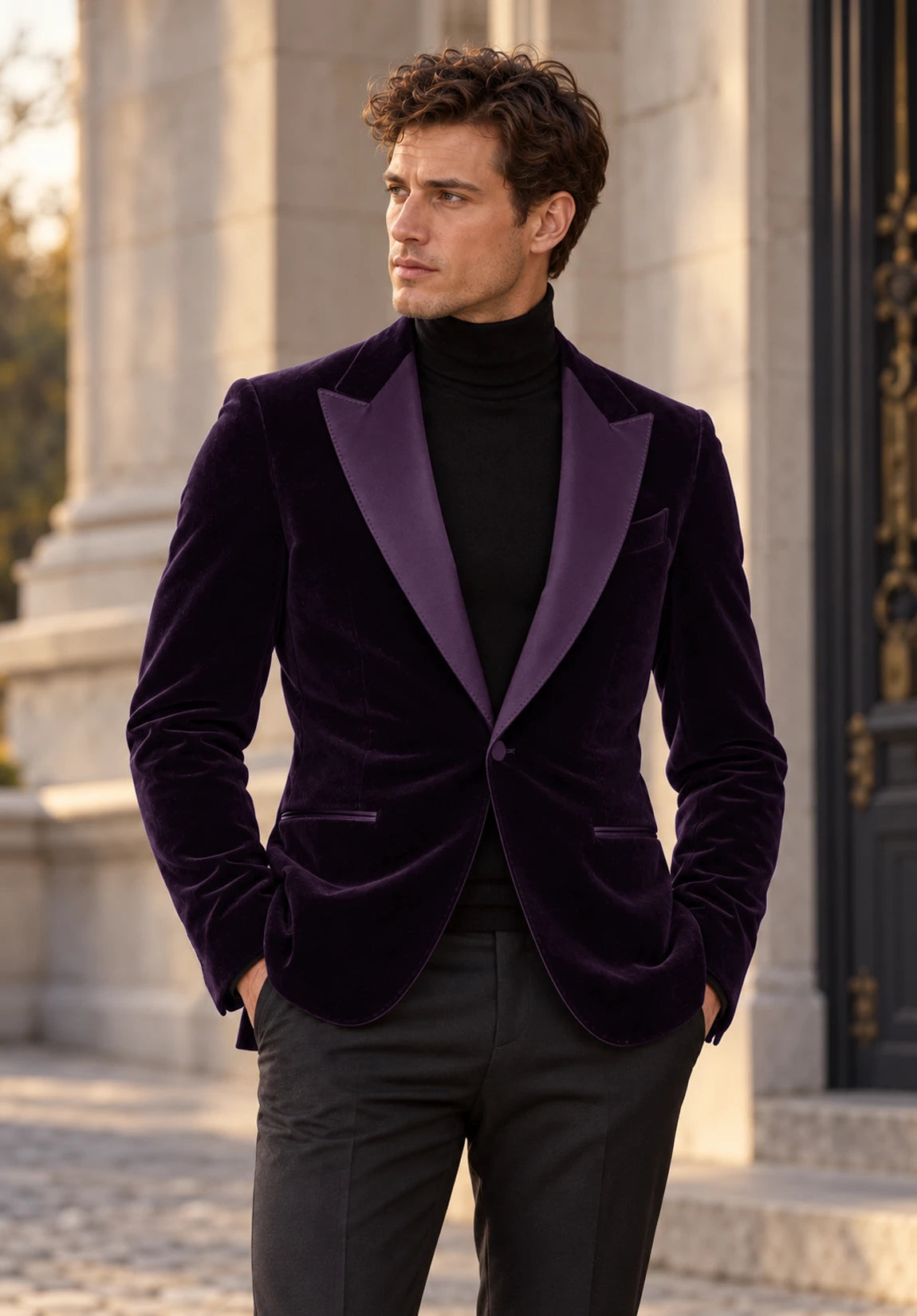 Men's Purple velvet jacket