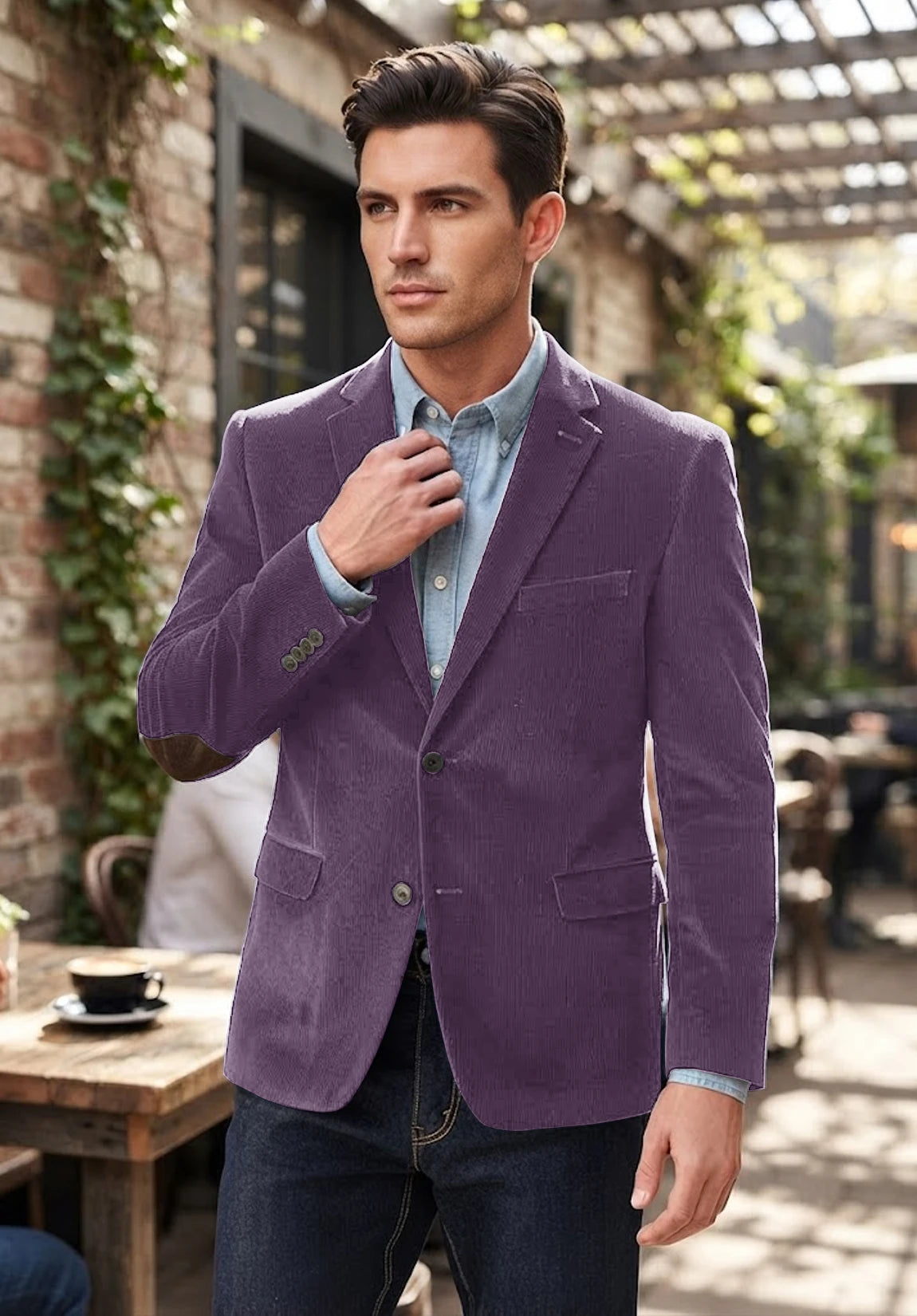Men's purple corduroy jacket