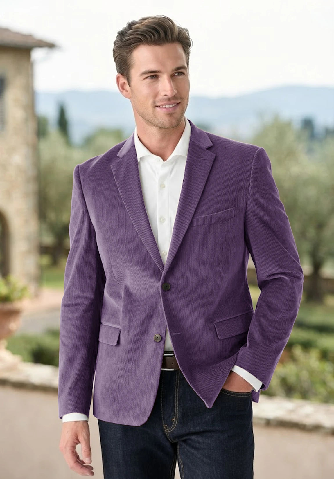 Men's purple corduroy jacket