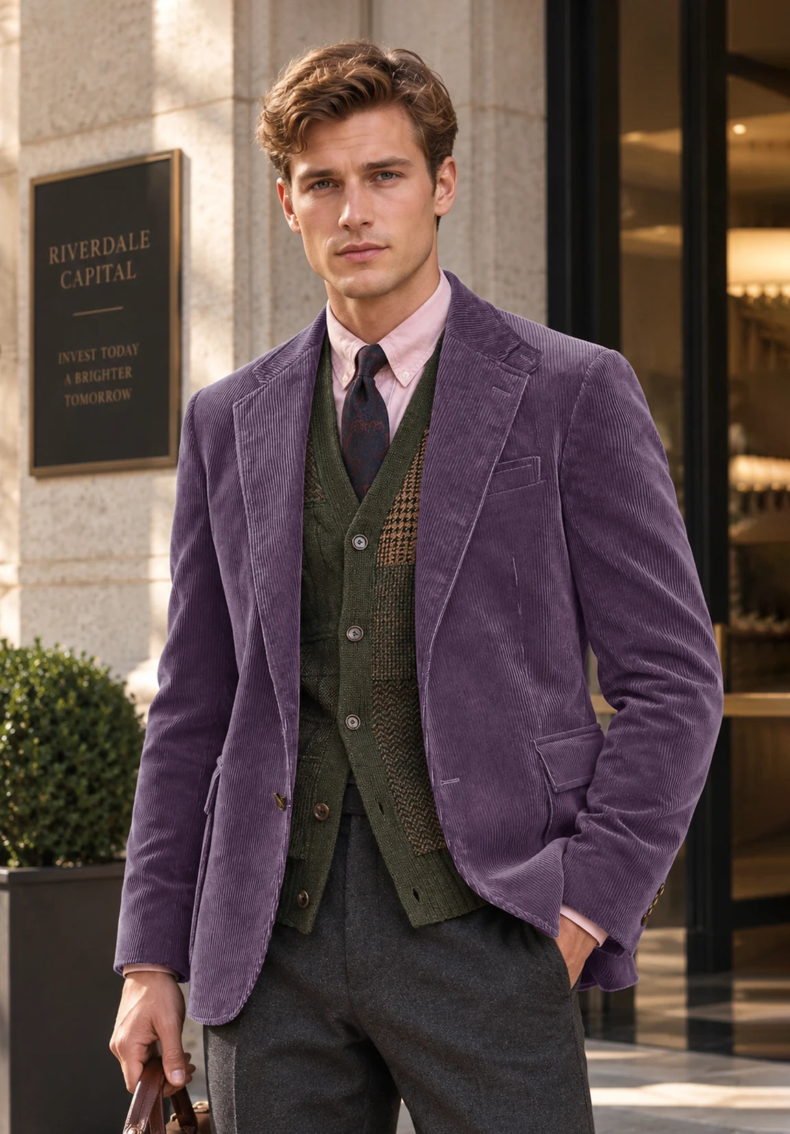 Men's purple corduroy jacket