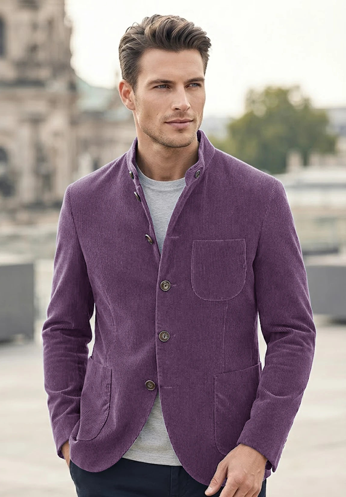 Men's purple corduroy jacket