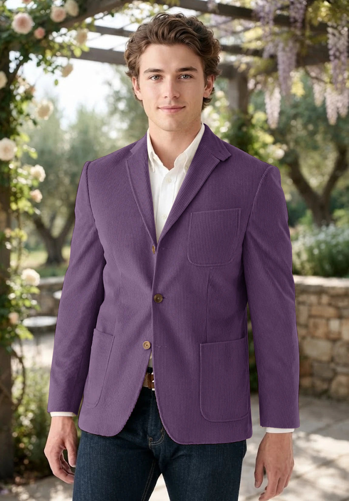 Men's purple corduroy jacket