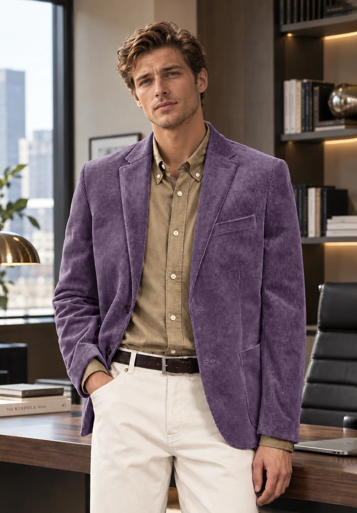 Men's purple corduroy jacket