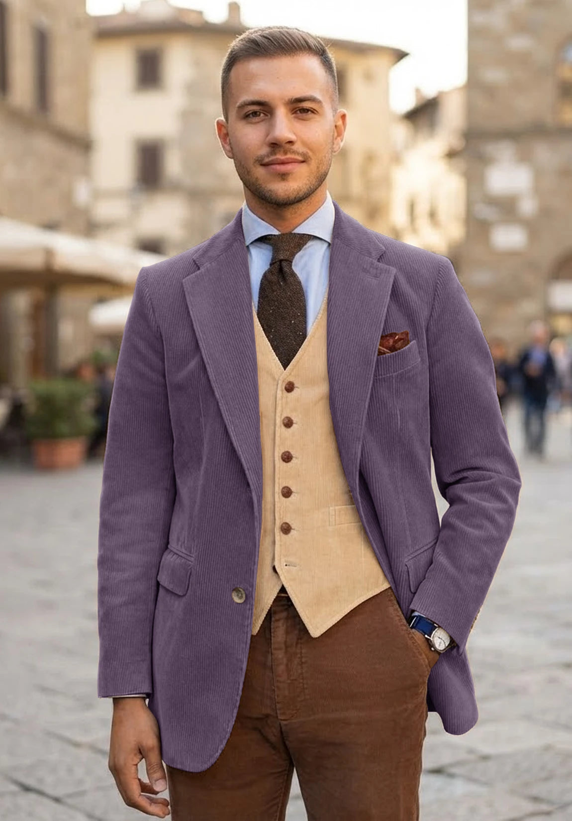 Men's purple corduroy jacket