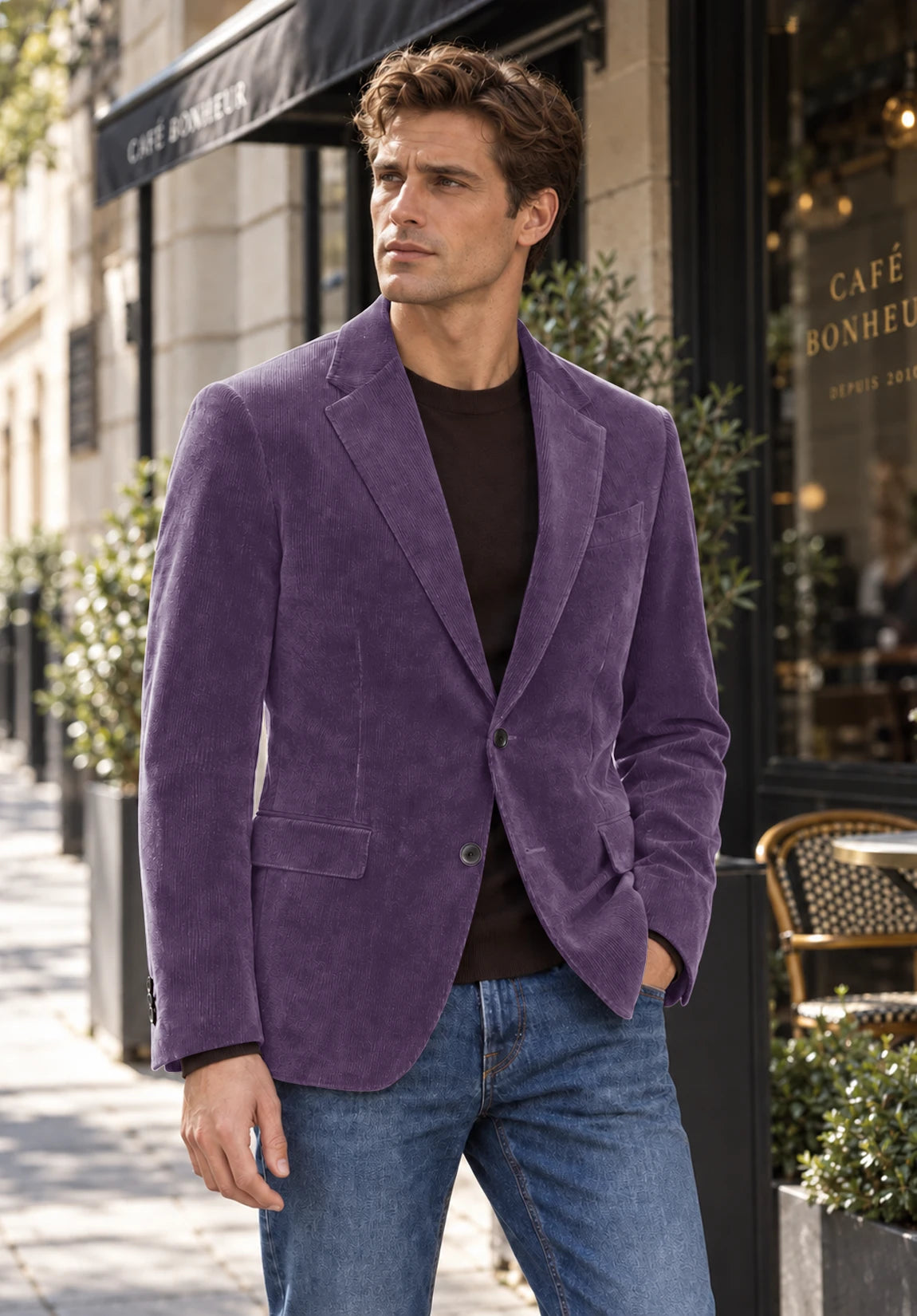 Men's purple corduroy jacket
