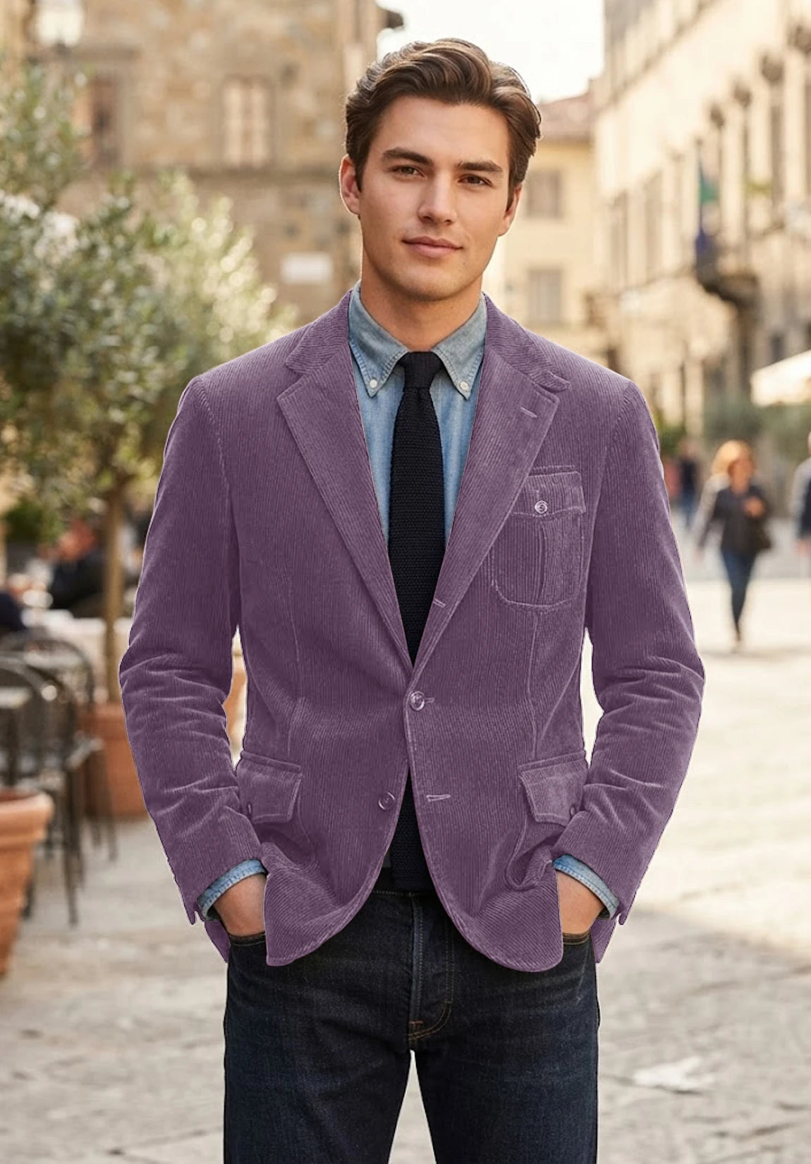 Men's purple corduroy jacket