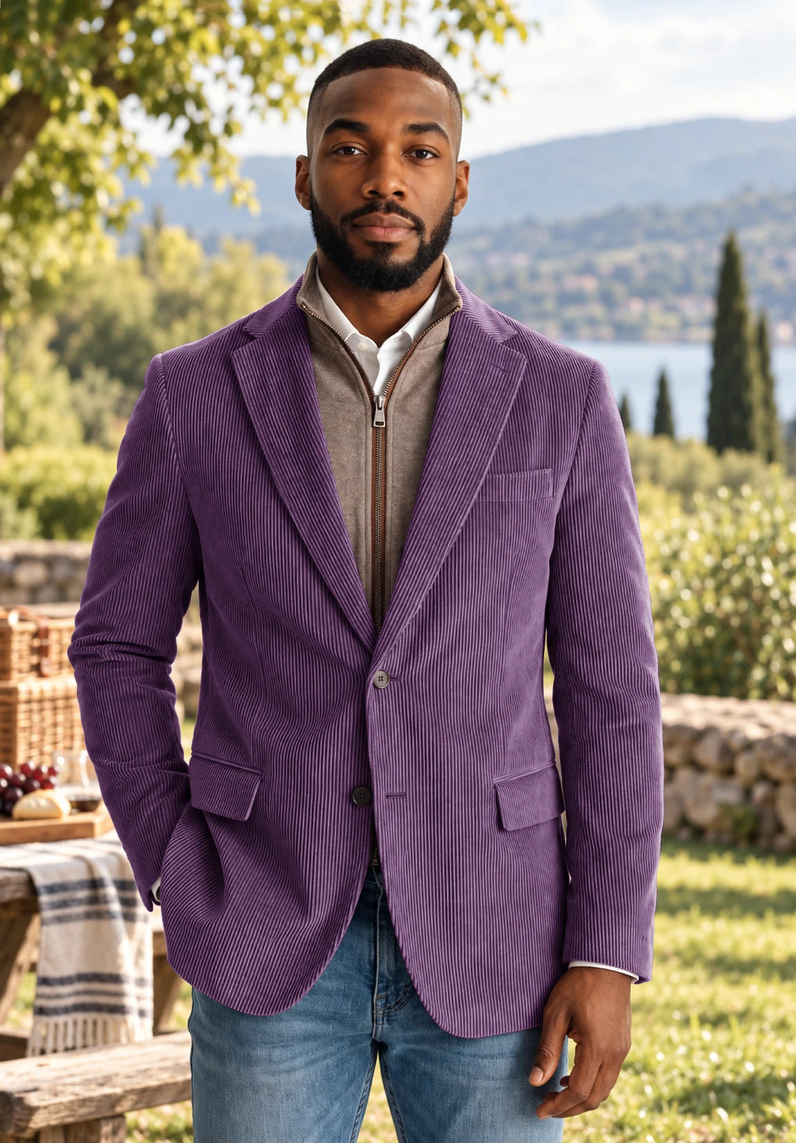 Men's purple corduroy jacket