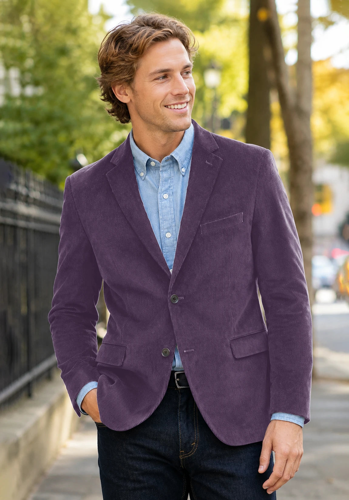 Men's purple corduroy jacket