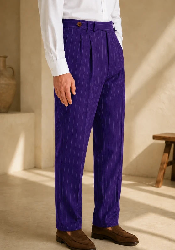 Men's purple striped pants