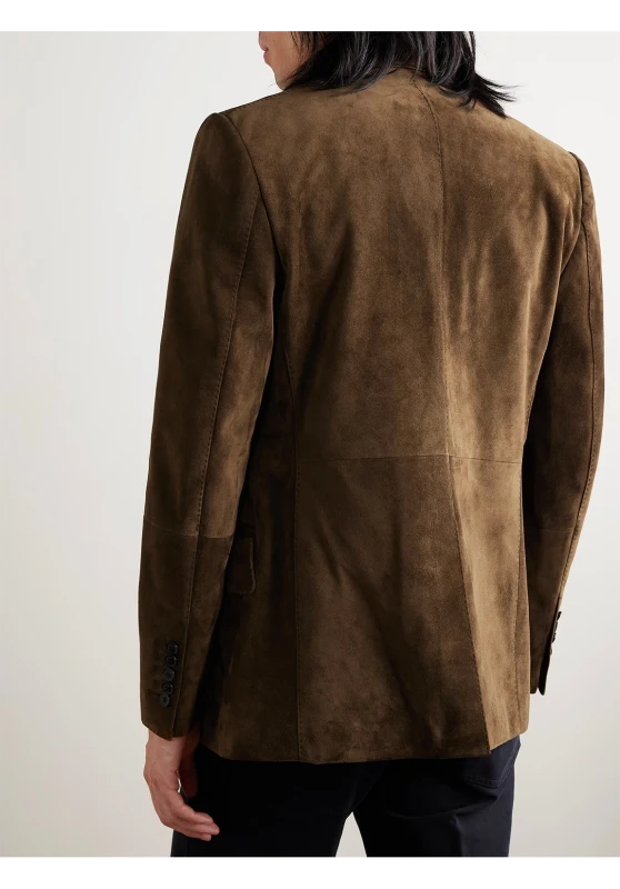 men's suede blazer back
