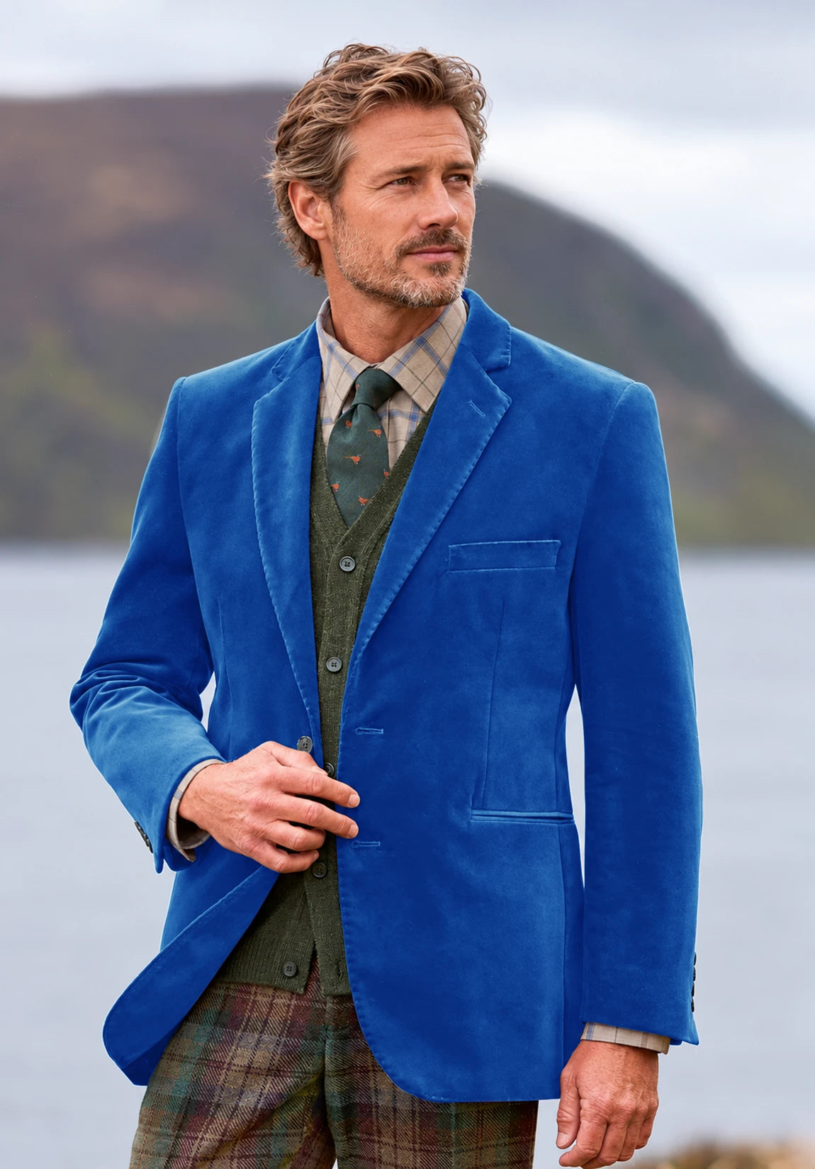 Men's Royal Blue velvet jacket