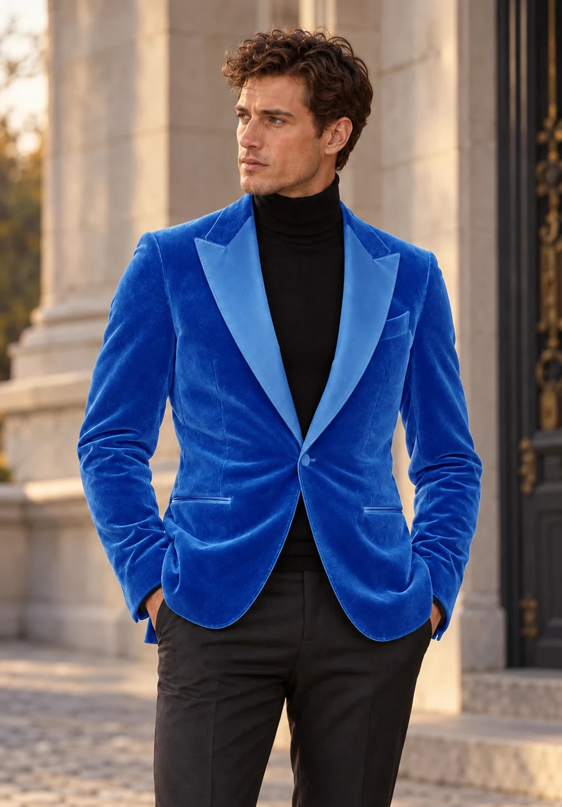 Men's Royal Blue velvet jacket