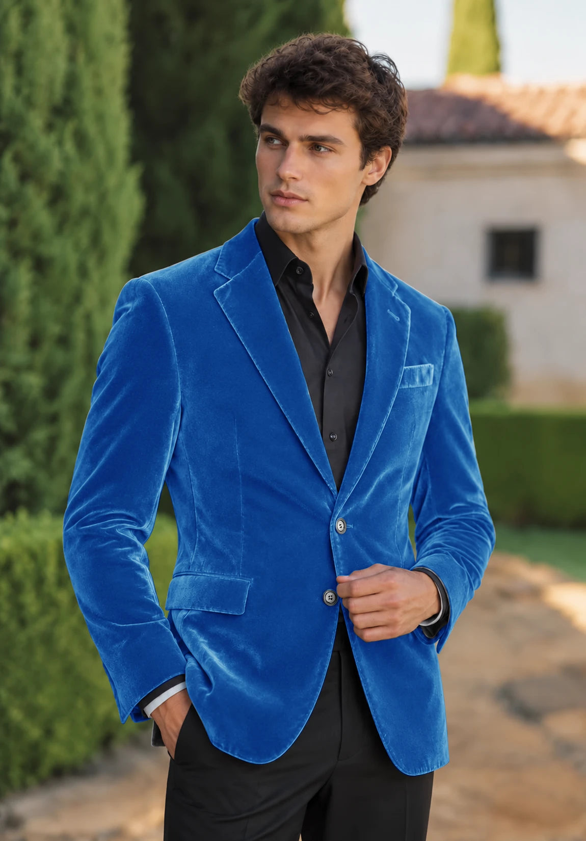 Men's Royal Blue velvet jacket