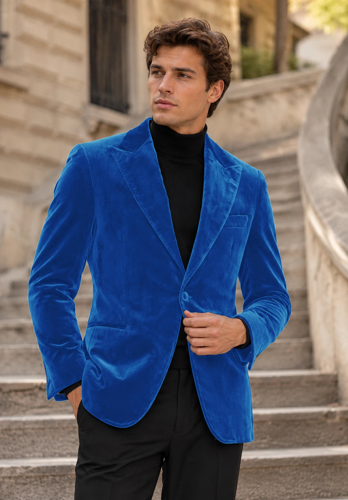 Men's Royal Blue velvet jacket