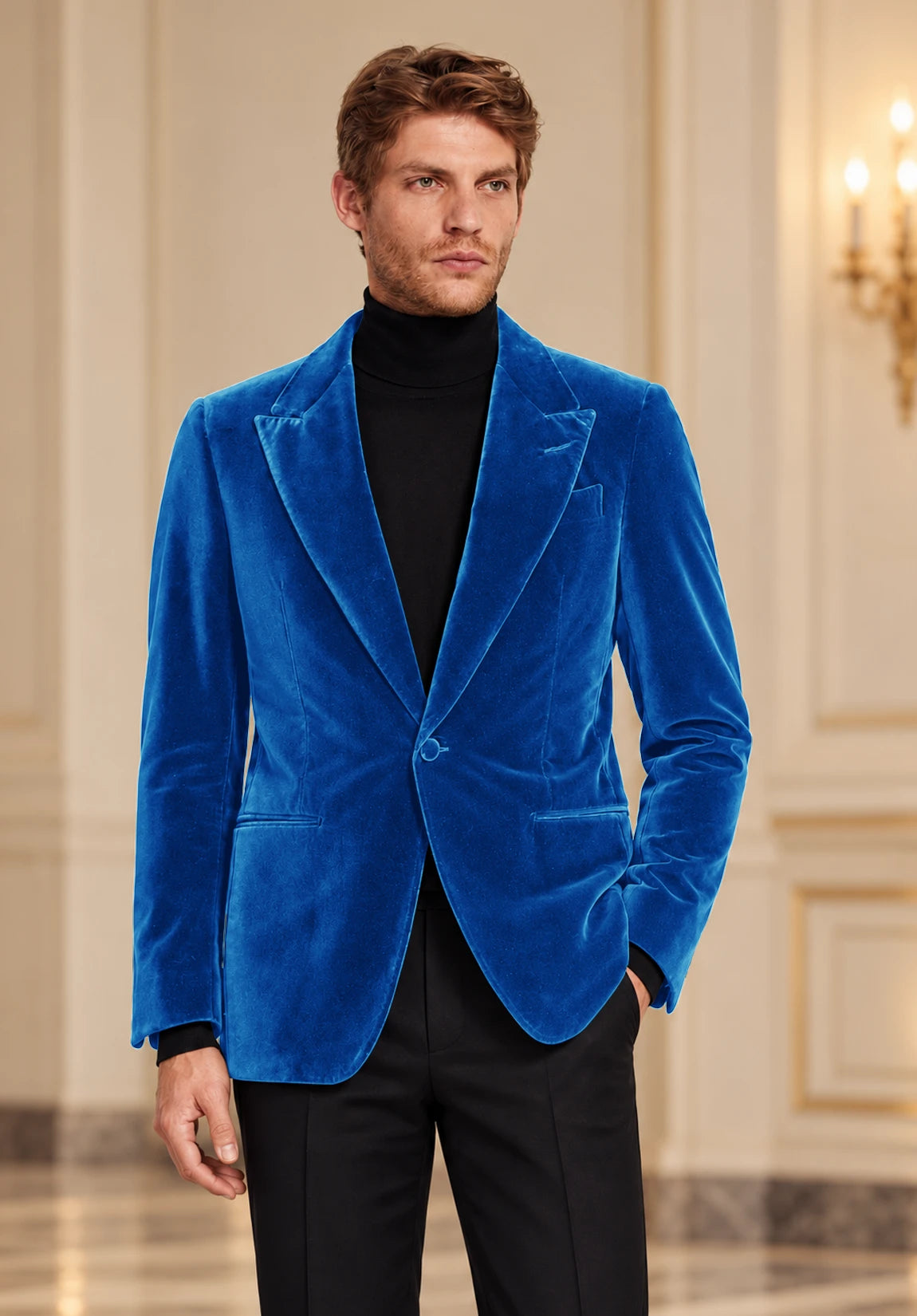 Men's Royal Blue velvet jacket