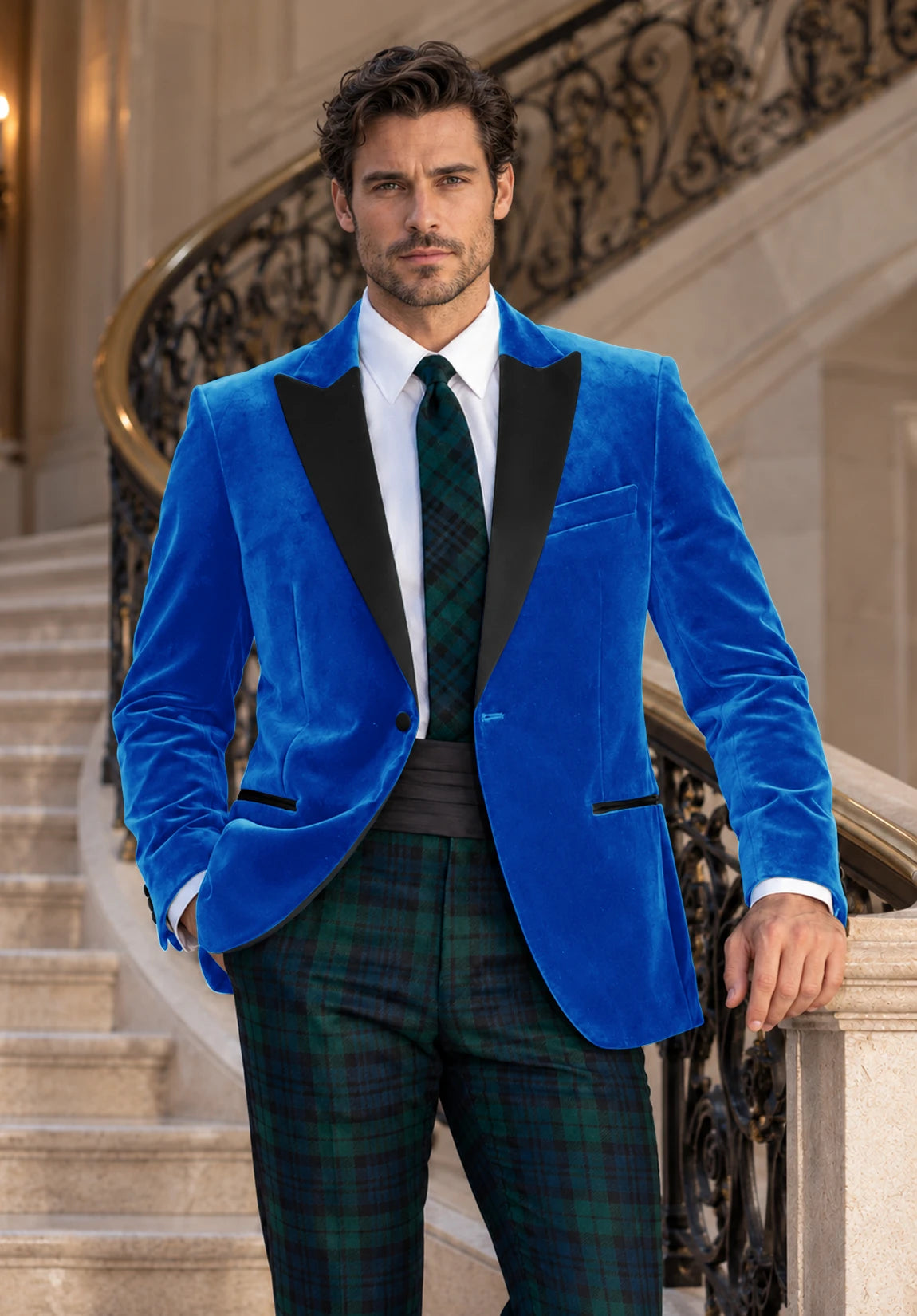 Men's Royal Blue velvet jacket