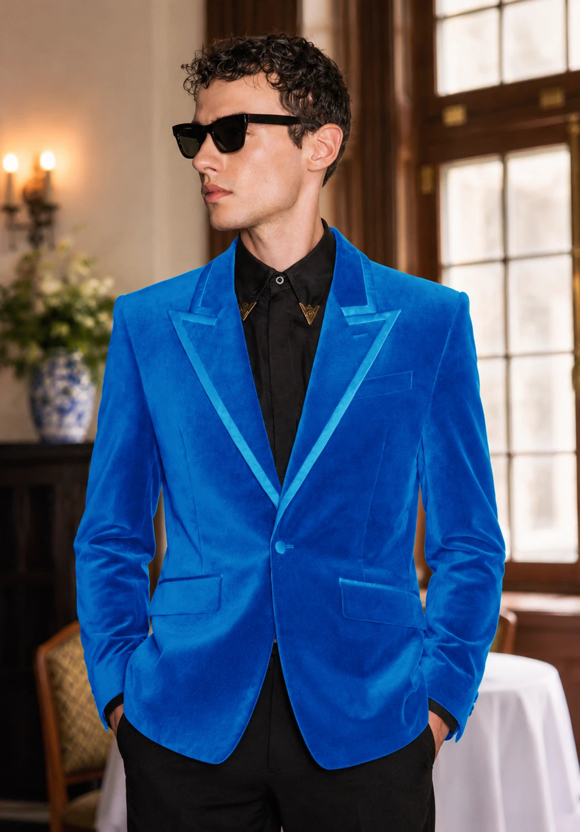 Men's Royal Blue velvet jacket