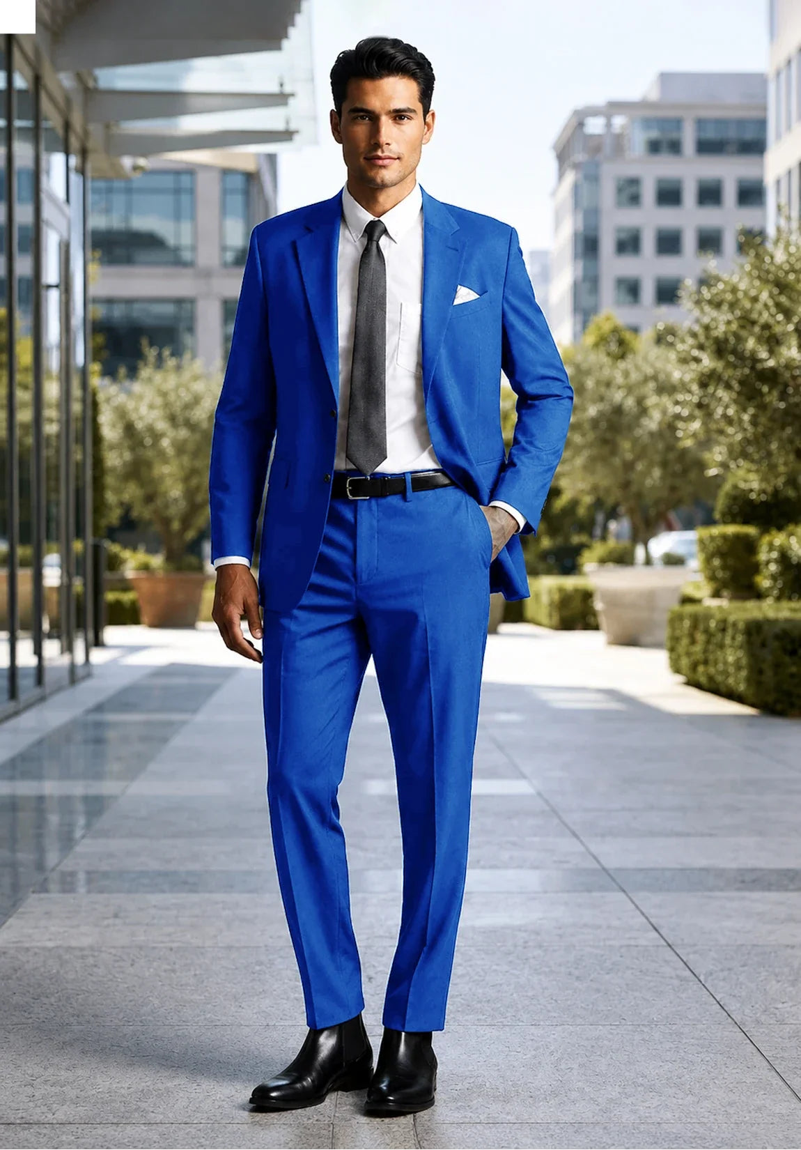 Men's Classic Fit Premium Fabric 2 Piece Suit for Business