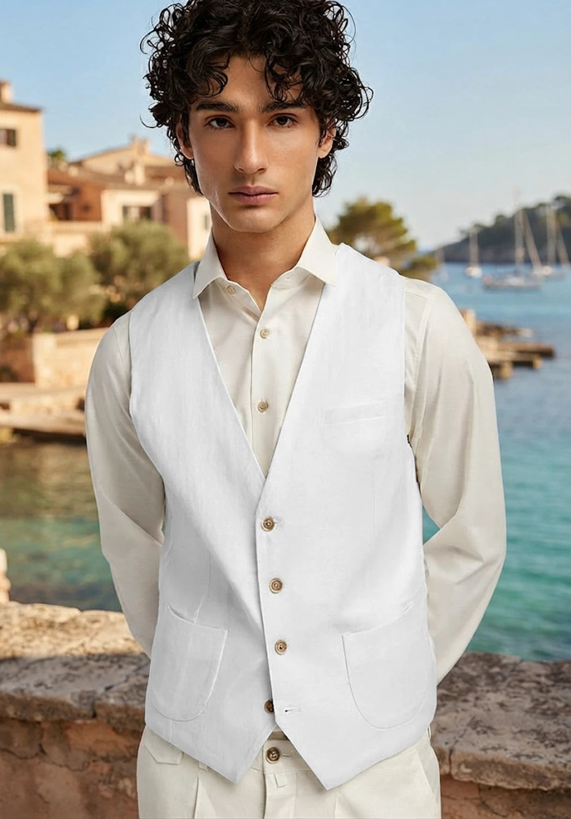 Men's white vest