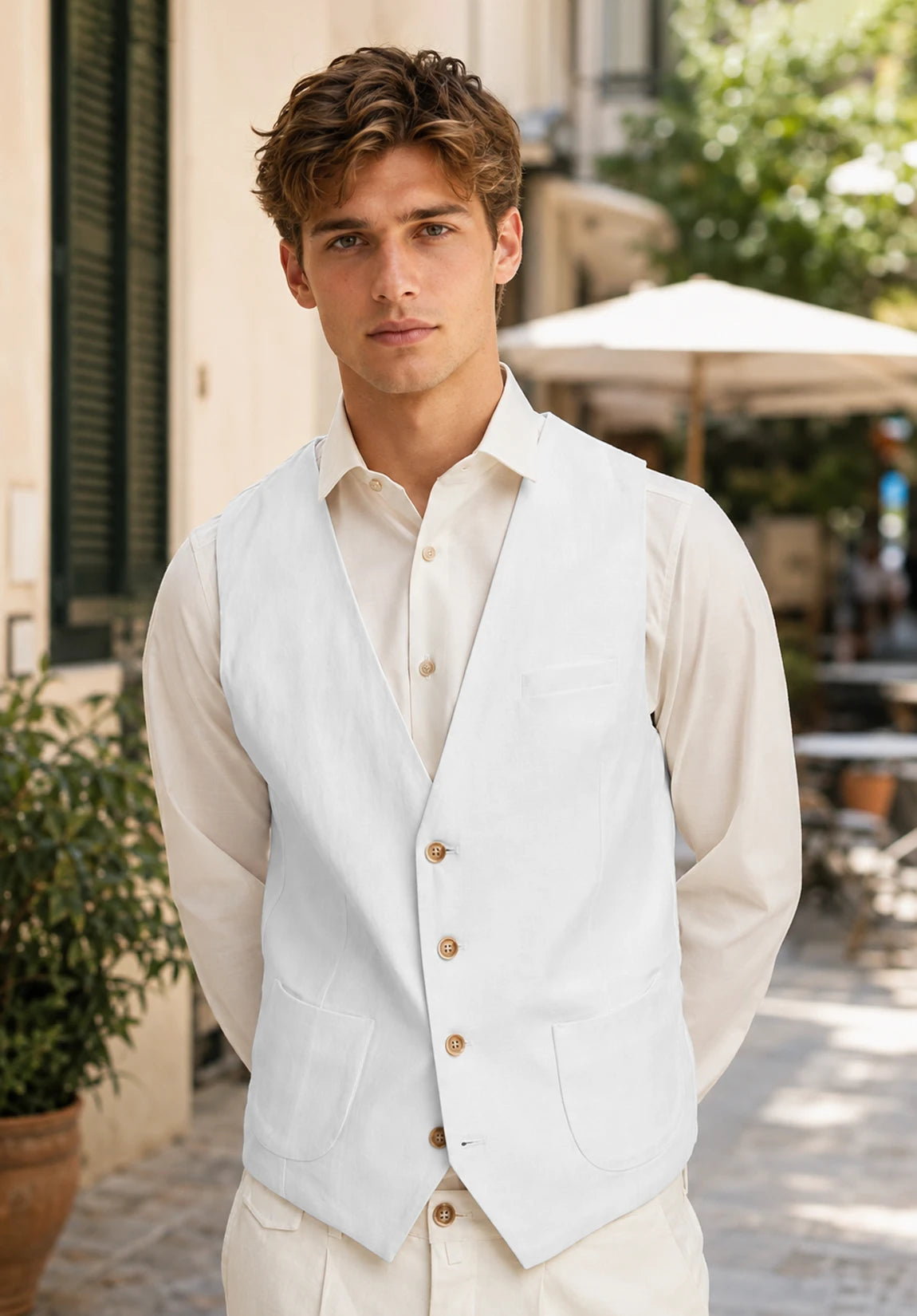 Men's white vest